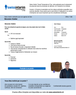 Menuisier d`atelier - PDF de l`Annonce du 13.10.2016