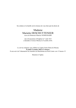 Madame Mariette DESCHUYTENEER