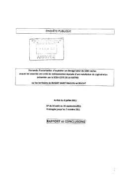 Page 1 ENQU&Ecirc;TE PUBLIQUE Demarade d`autorisation d`exploiter