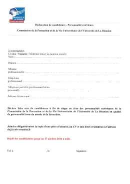 formulaire de d&eacute;claration de candidature t&eacute;l&eacute;chargeable ici