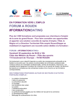 Forum Formation Dating du 30 septembre 2016 à