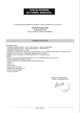 Page 1 Le Conseil Municipal, légalement convoqué le Jeudi 20
