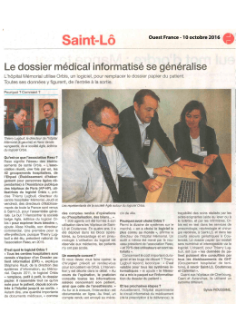 OF 101016 Le dossier médical informatisé se généralise