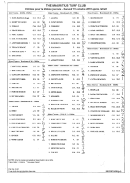 Page 1 THE WAURITIUS TURF CLUB Entrées pour la 29ème