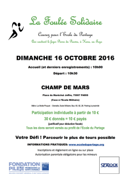 Tract Foulee Solidaire - Communauté Catholique Bilingue