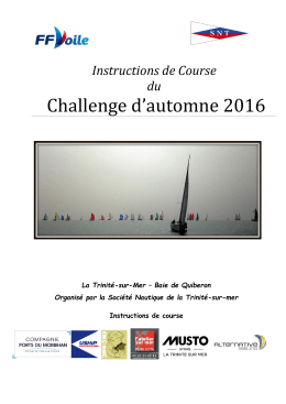Instructions de course Challenge d`Automne 2016