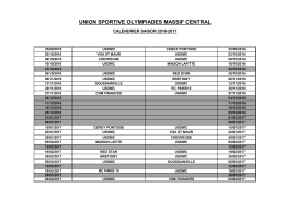 Calendrier - Union Sportive Olympiades Massif Central