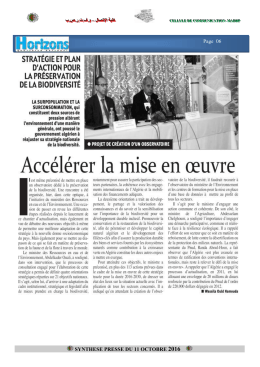 La presse francophone - Ministère de l`Agriculture , du