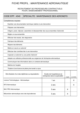 Génie mécanique option maintenance aéronautique