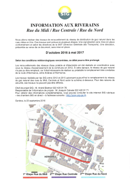 Page 1 INFORMATION AUX RIVERAINS Rue du Midi / Rue