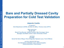 Bare and Partially Dressed Cavity Preparation for Cold Test Validation