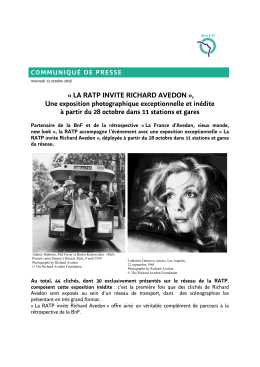 « LA RATP INVITE RICHARD AVEDON », Une exposition