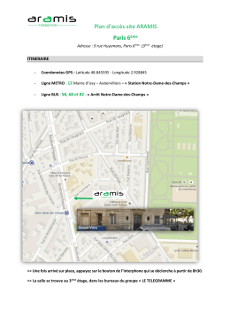 Plan d`accès site ARAMIS Paris 6ème