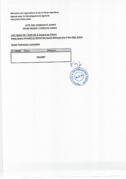 Page 1 Ministère de l`Agriculture et de la Pêche Maritime Agence