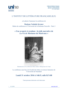 la toile narrative de La Vie de Marianne de Marivaux