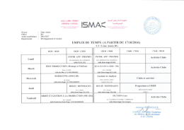 Emploi du Temps 2ème Année S3 DG