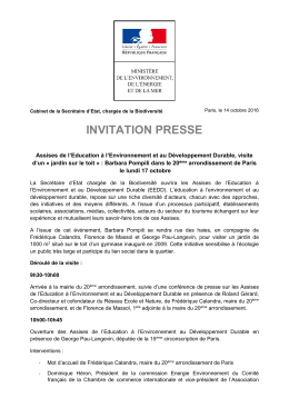 invitation presse - Ministère de l`écologie et du développement