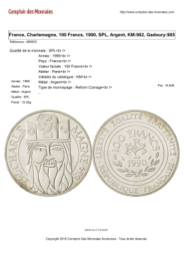 France, Charlemagne, 100 Francs, 1990, SPL, Argent, KM:982