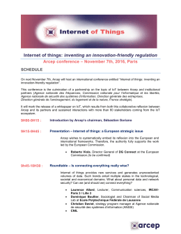 Internet of things: inventing an innovation-friendly regulation