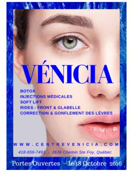 Page 1 BOTOX INJECTIONS MÉDICALES SOFT LIFT RIDES