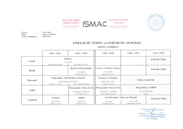 Emploi du Temps 1ère Année Tronc Commun