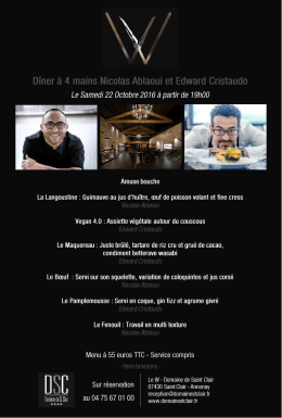 Télécharger le menu - Le Domaine de Saint