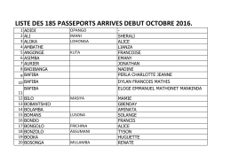 Passeports arrivés début octobre 2016x