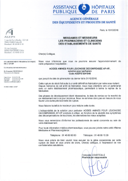 Lettre d`information de l`AGEPS en date du 10 octobre 2016