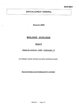 Biologie - Ecologie - 2005 - Scientifique