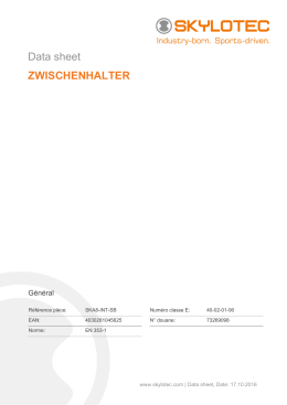 Data sheet ZWISCHENHALTER
