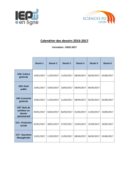 Calendrier des devoirs EN3S 2017