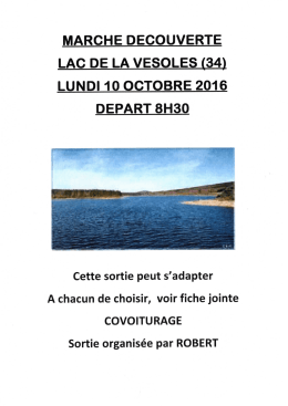 Page 1 MARCHE DECOUVERTE LAC DE LA VESOLES (34) LUND