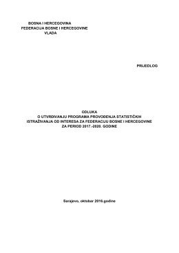 Prijedlog odluke o utvrđivanju Programa provođenja statističkih