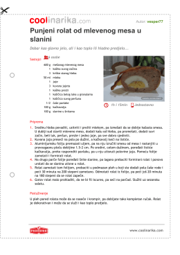 Punjeni rolat od mlevenog mesa u slanini