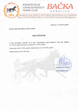 obavestenje - Serbia Trot