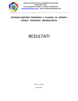 rezultati - Plivački Klub Vojvodina