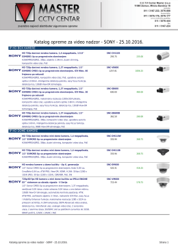 Katalog opreme za video nadzor - SONY