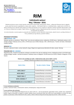 RIM do Oktobra 2016 - Turistička agencija Big Blue