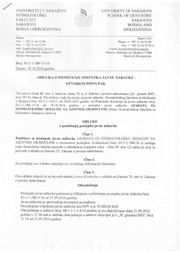 Page 1 - UNIVERZITET U SARAJEVU UNIVERSITY OF SARAJEVO