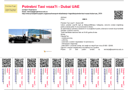 Potrebni Taxi vozači - Dubai UAE