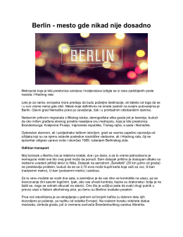 Berlin - mesto gde nikad nije dosadno