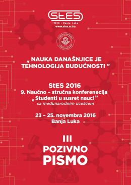 TREĆE pozivno pismo StES 2016