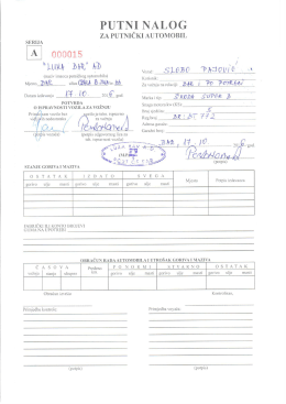 Page 1 PUTNI NA LOG ZA PUTNIČKI AUTOMOBIL SERIJA 00001 5
