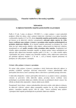 Finančn&eacute; riaditeľstvo Slovenskej republiky Inform&aacute;cia k odpisom