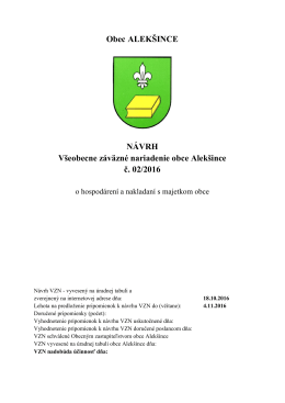 VZN č. 2/2016 - o hospodárení a nakladaní s majetkom