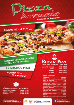 PONUKA PIZZE - Pizza Armando