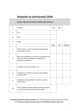 Dotazn&iacute;k na skr&iacute;novanie OSAS - Slovensk&aacute; spoločnosť sp&aacute;nkovej
