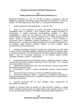 Všeobecné obchodné podmienky EduHouse a.s. Čl. I Služby