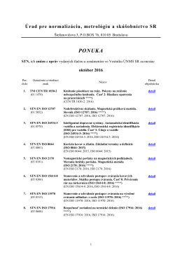 Ponuka noriem okt&oacute;ber 2016