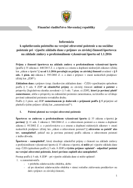 Finančn&eacute; riaditeľstvo Slovenskej republiky Inform&aacute;cia k